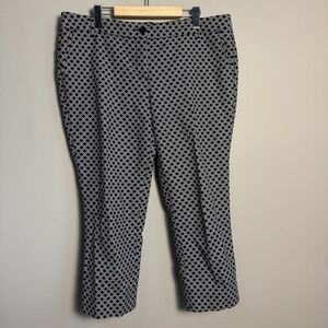 Dalia Women's Geometric Print Ankle Pants Black White 14 Career Office Casual
